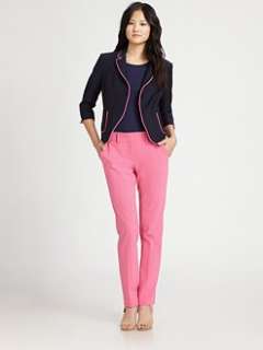 Pink Tartan   Contrast Stretch Wool Blazer