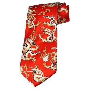  Chinese Silk Red Dragon Tie, #7 