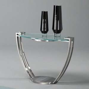 Opus Contemporary End Table Glass Type: Frosted (as shown), Metal 