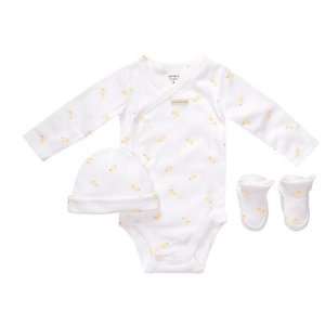    Carters 3 Piece Accessory Set   Duckies White 6 Months Baby