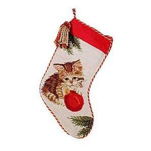    Kitten Needlepoint Stocking with Tassel Arts, Crafts & Sewing