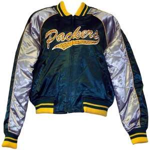   Bay Packers Ladies Green and Silver Bomber Jacket