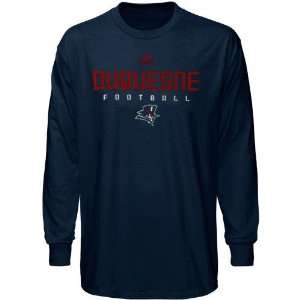  NCAA adidas Duquesne Dukes Navy Blue Sideline Long Sleeve 