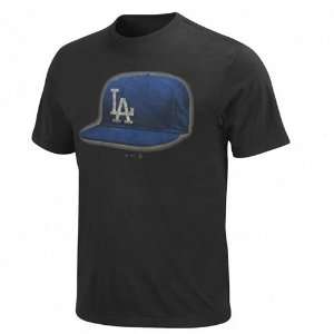 Los Angeles Dodgers Bling Cap T Shirt (Black)  Sports 