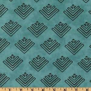   Prayer Flag Tree Block Teal Fabric By The Yard Arts, Crafts & Sewing