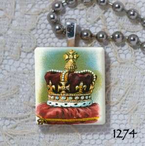 The Queens Crown   Scrabble Charm Pendant  
