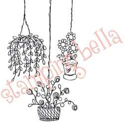 Stamping Bella FUNKY HANGING PLANTS, flowers pots nice  