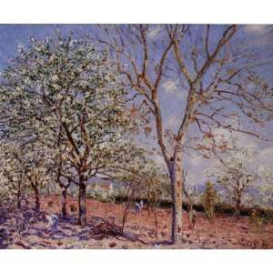   and Walnut Trees in Spring Alfred Sisley Hand Pain