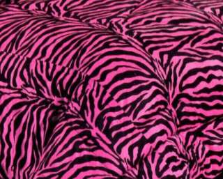 15PC Animal Print Wild Zebra Pink Comforter Curtain set Queen Size Bed 