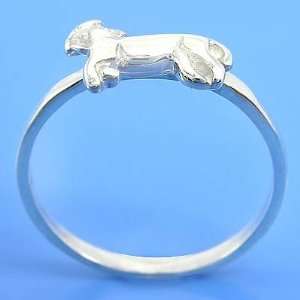  1.50 grams 925 Sterling Silver Zodiac Goat Sign Ring size 
