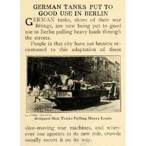  1920 Print German Tank Berlin Heavy Loads War Machines 