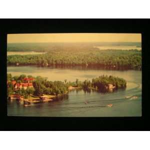  60s Aerial, Resort Hotel, Muskoka Lakes of Ontario PC not 