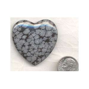    Snowflake Obsidian Hand Held Heart Shape Arts, Crafts & Sewing