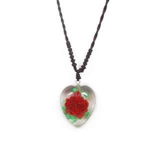   Real Flower Necklaces Real Rose Heart Shape Clear pack of 4: Patio