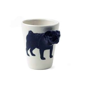  Black Pug Sculpted Ceramic Dog Coffee Mug: Home & Kitchen