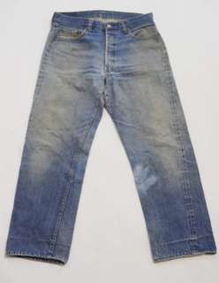   Strauss 501 Redline SELVEDGE Black Stitch WORN Hige Jeans 36 E1  