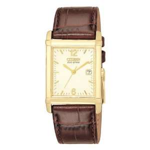 Watches:  Citizen Mens Eco Drive Leather Gold Tone 