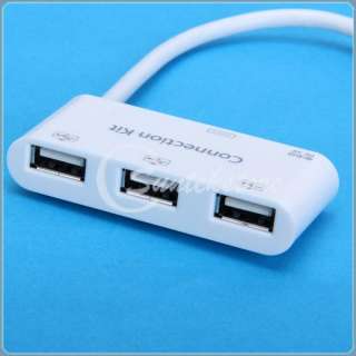 USB Hub Charger 3 Port & Camera Connection Kit for iPhone 4G iPad 1/2 