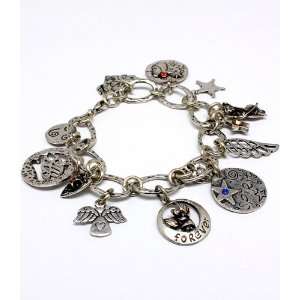 Guardian Angels and Wings Charm Dangle Bracelet