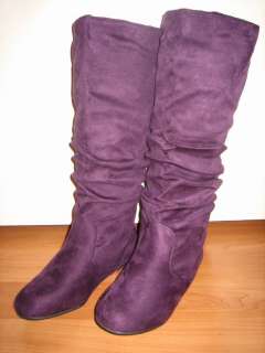 Suede Slouch Fashion Dress Flat Knee High Boots ALL Sz  
