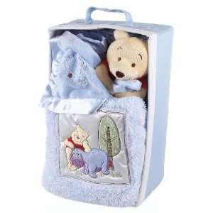  Poohs Soft & Cozy Blanket Gift Set   Blue: Baby