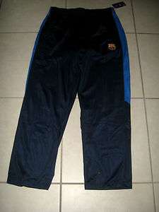NWT OFFICIAL FC BARCELONA NAVY BLUE WARM UP/TRACK PANTS POLYESTER 