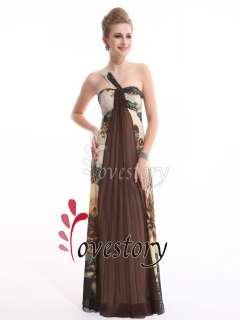   One Shoulder Floral Printed Long Formal Gown 09356 610585943250  