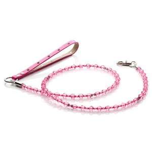  Boutique Acrylic Rose Crystal Jeweled Dog Leash W/leather 