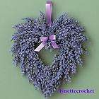 DELUXE LAVENDER HANGING HEART SHAPED WREATH~purple~​NEW IN BOX~Satin 