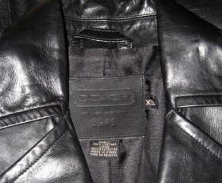 COACH Long Black Leather Coat Sz XS EXCELLENT CONDITION  