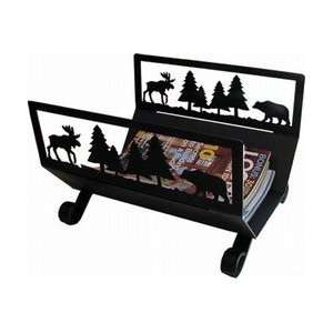  Wrought Iron Moose and Bear Magazine Stand