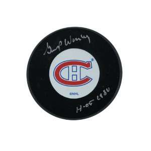  Gump Worsley Autographed Hockey Puck   with HOF 1980 