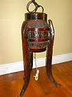 EARLY 1900S HOMEMADE WOODEN Wood Carriage Wheel FLOOR LAMP