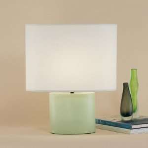 Devo Oval Table Lamp Base: Soy, Shade: White Linen:  Home 