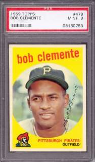 1959 Topps #478 Roberto Clemente Pirates PSA 9 Well Centered (None 