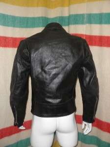 Vintage 80s  Biker Leather Motorcycle Jacket 36  