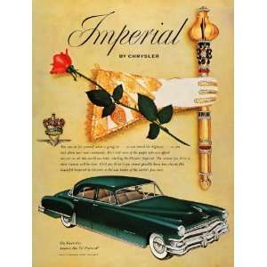 1952 Ad Green Imperial Chrysler Automobile Rose Wand   Original Print 