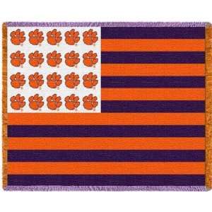   University Tigers Throw Blanket Woven Afghan Tapestry 69 x 48 [Misc