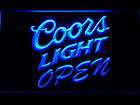 027 b Coors Light Beer OPEN Bar Neon Light Sign