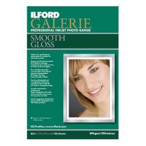 Ilford Galerie Smooth Gloss Inkjet 13 x 19 Photo Paper, 25 