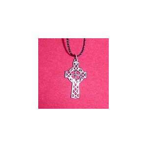  Silver Celtic Cross Pendant with Circle Necklace 