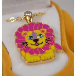  Lion Crystal Necklace With Velour Hinged Gift Box
