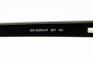 GUCCI GG 3528 807 RX GLASSES BLACK PLASTIC EYEGLASSES AUTHENTIC  