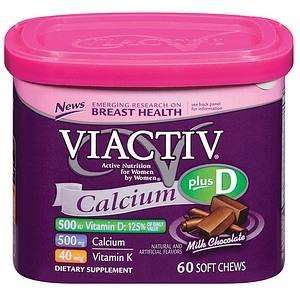  Viactiv Viactiv Calcium Plus D, Soft Chews, Milk Chocolate 