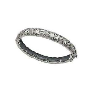   Silver Marcasite Filigree Bangle Bracelet   Gems Couture: Jewelry