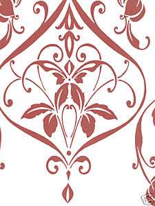 FRENCH FLAIR RED & WHITE FLOCKING WALLPAPER 4558966  