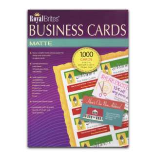 1,000 Royal Brites Matte White 2 x 3.5 Business Cards  