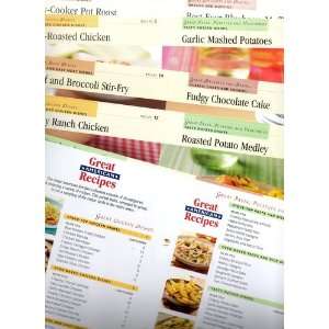Great American Recipes PARTIAL PACKAGE OF 7 Sheets, Containing the 