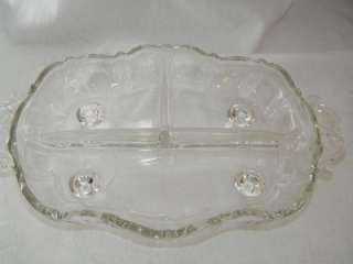 Vintage Fostoria Glass Divided Clear Relish Dish 2838  