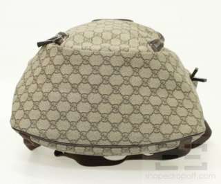 Gucci Beige & Brown GG Plus Monogram Canvas Interlocking G Backpack 